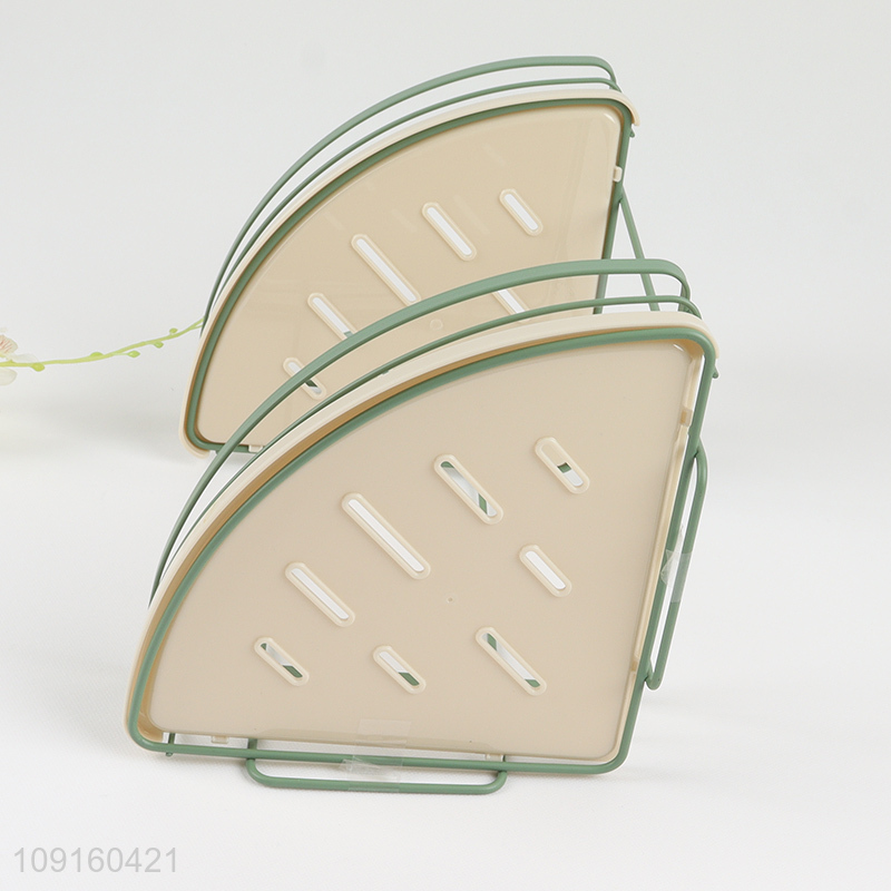 Wholesale 2-Tier Rustproof Metal Corner Shower Caddy with Suction Cups