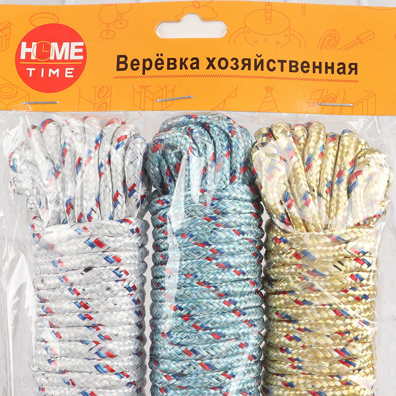 Good Quality 3PCS 10m Heavy Duty Briaded Rope Clothesline Washing Line