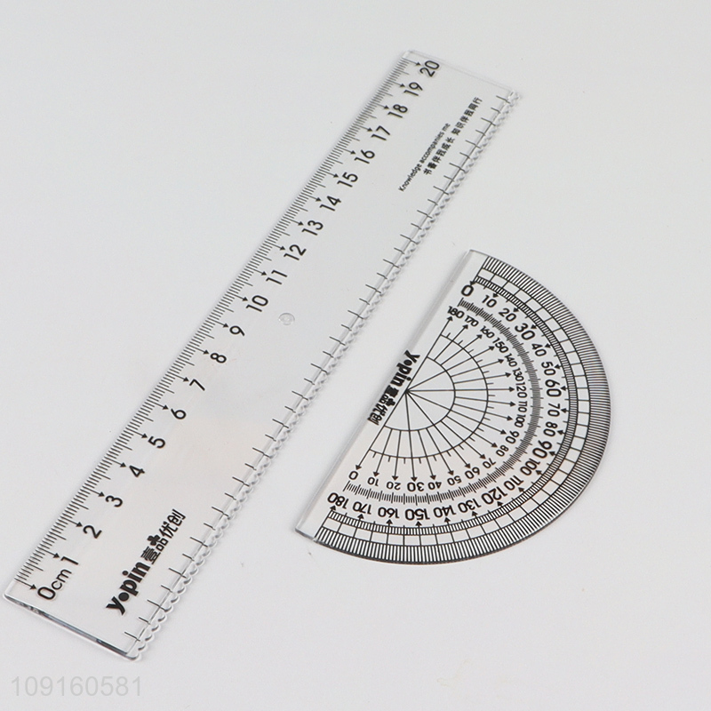 Hot Selling 4 Pieces Geometric Ruler Set Student School Office Supplies