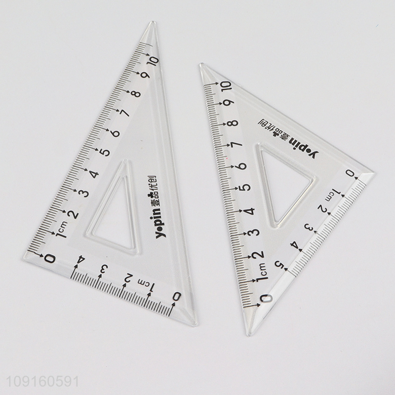 Factory Price 4 Pieces Plastic Rulers Geometric Ruler Set for Students