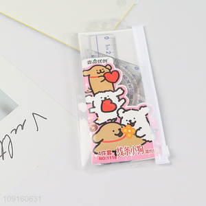 China Imports 4 Pieces Plastic Ruler Math Set Geometry Set for Students