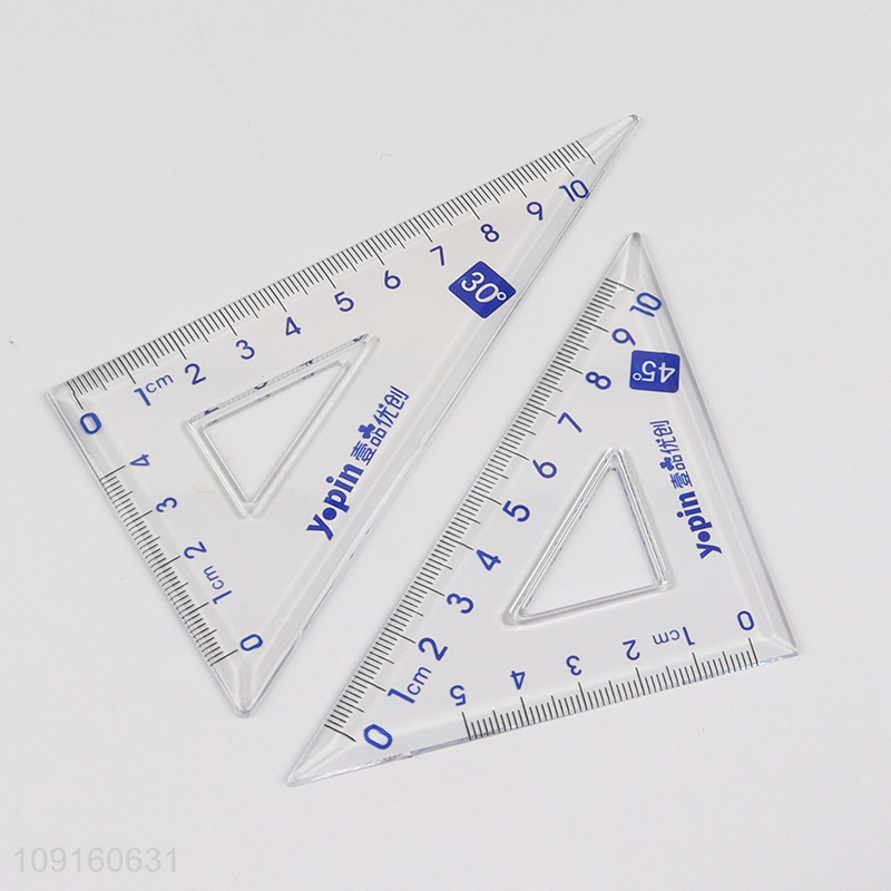 China Imports 4 Pieces Plastic Ruler Math Set Geometry Set for Students