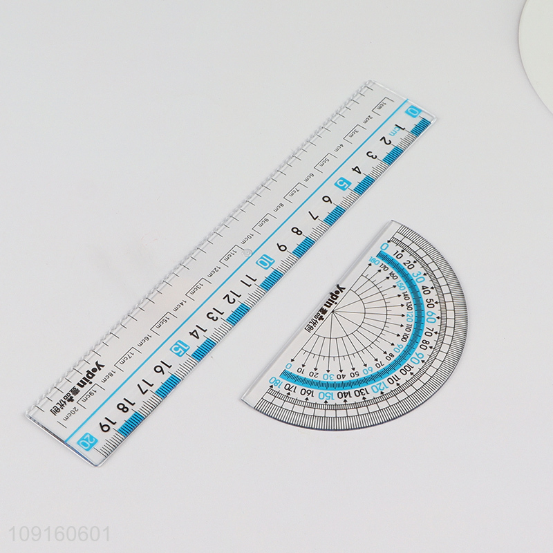 Good Quality 4 Pieces Plastic Ruler Math Set for Home School Classroom