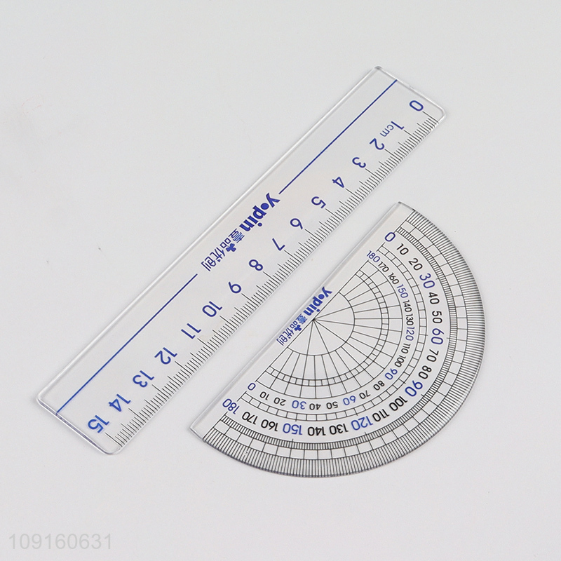 China Imports 4 Pieces Plastic Ruler Math Set Geometry Set for Students