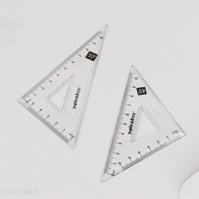 New Product 4 Pieces Plastic Ruler Math Set Includes Rulers and Protractor