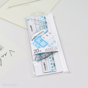 Good Quality 4 Pieces Plastic Ruler Math Set for Home School Classroom