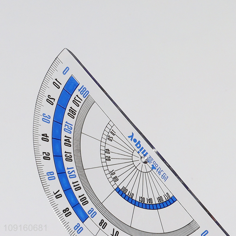 Low Price Transparent Plastic Protractor 180 Degrees Math Protractor for Student