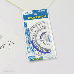 Low Price Transparent Plastic Protractor 180 Degrees Math Protractor for Student