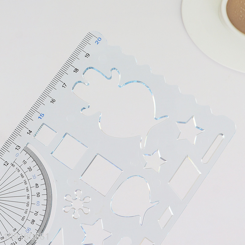 New Product Multifunctional Geometric Drawing Template Drafting Stencil Plastic Ruler