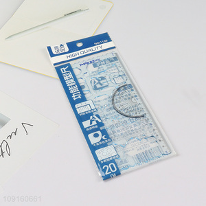 New Product Multifunctional Geometric Drawing Template Drafting Stencil Plastic Ruler