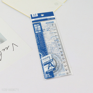 High Quality Multifunctional Drawing Template Measuring Ruler Plastic Drawing Stencil