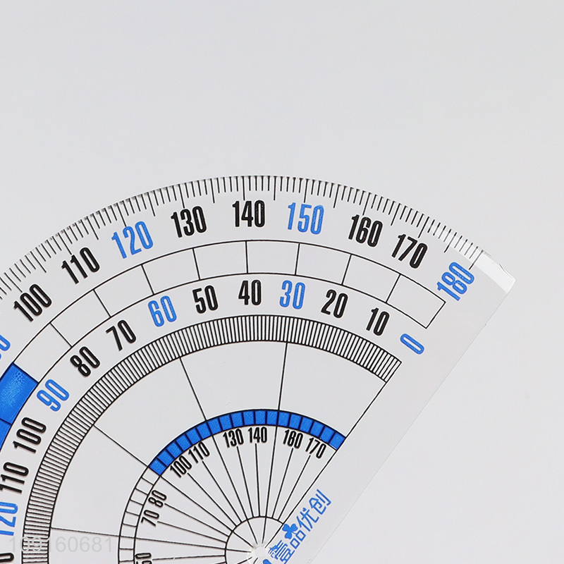 Low Price Transparent Plastic Protractor 180 Degrees Math Protractor for Student