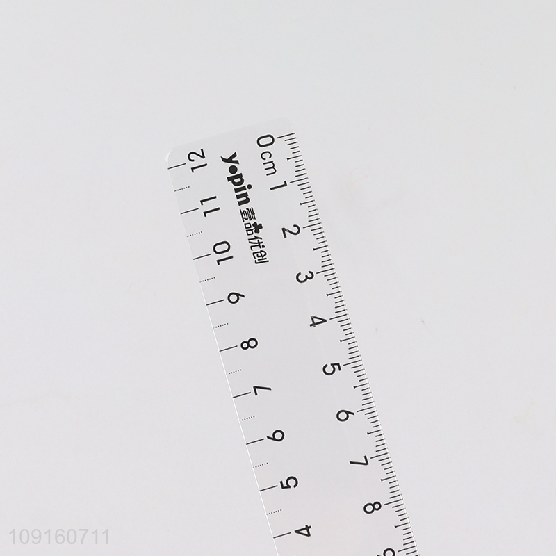 New Product Plastic Ruler Transparent Straight Ruler with Magnifying Glass
