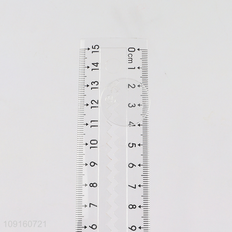 Online Wholesale Clear Plastic Straight Ruler Drawing Template for Student