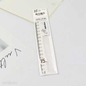Factory Supply 2-In-1 Plastic Ruler Transparent Plastic Ruler with Hair Comb