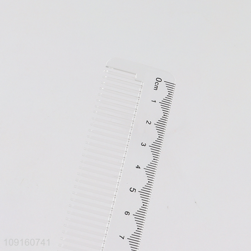 Factory Supply 2-In-1 Plastic Ruler Transparent Plastic Ruler with Hair Comb
