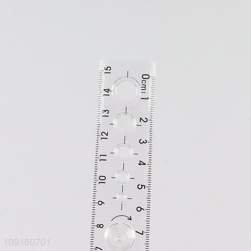 Factory Price Multi-Function Plastic Drafting Ruler Geometry Stencil Meauring Tool