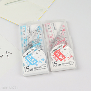 Wholesale 4 Pieces Plastic Ruler Math Set Math Geometry Set for Drafting Drawing