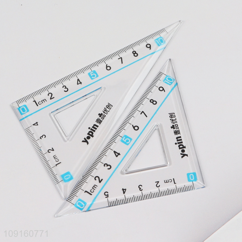 Wholesale 4 Pieces Plastic Ruler Math Set Math Geometry Set for Drafting Drawing