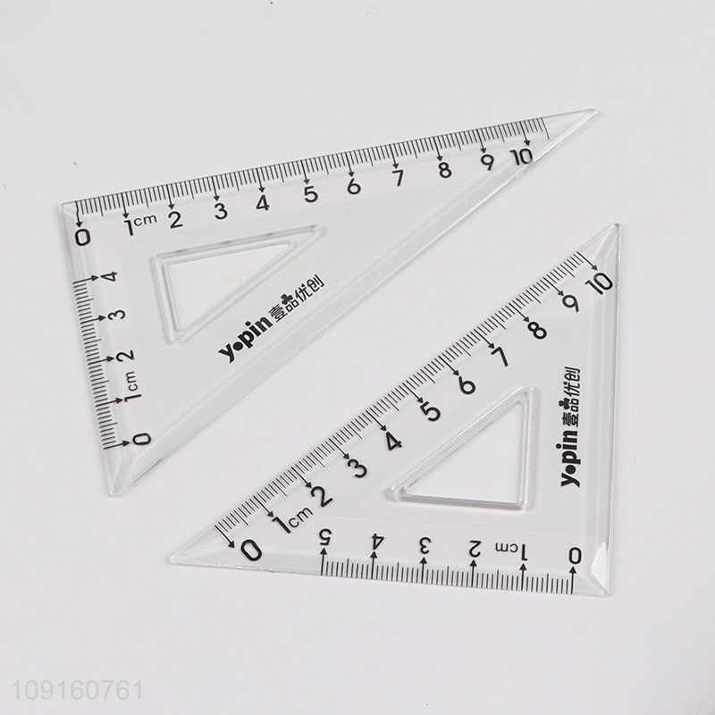 High Quality 4 Pieces Plastic Ruler Math Set Measuring Tools for Students