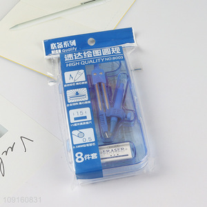 High Quality 18 Pieces Math Geometry Kit Compass Rulers Protractor Set