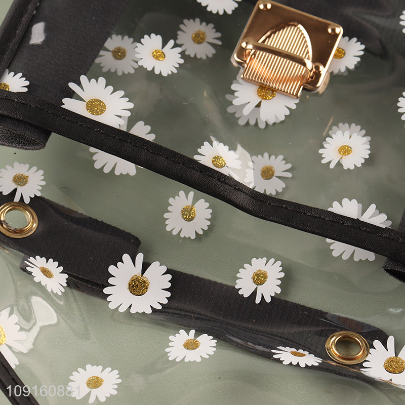 Hot selling fashion clear portable shoulder bag with women wallet