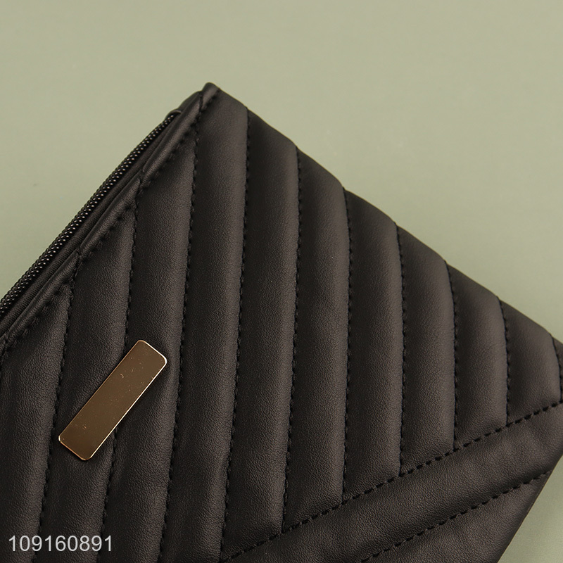 Yiwu market black fashion waterproof ladies wallet with zipper