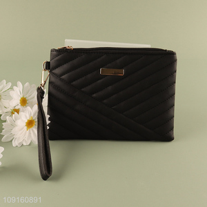 Yiwu market black fashion waterproof ladies wallet with zipper