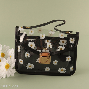 Hot selling fashion clear portable shoulder bag with women wallet