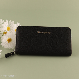 Top selling long style fashion ladies wallet with zipper