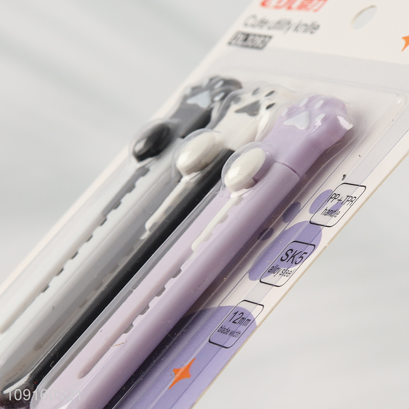 Hot products 3pcs students cute utility knife art knife set