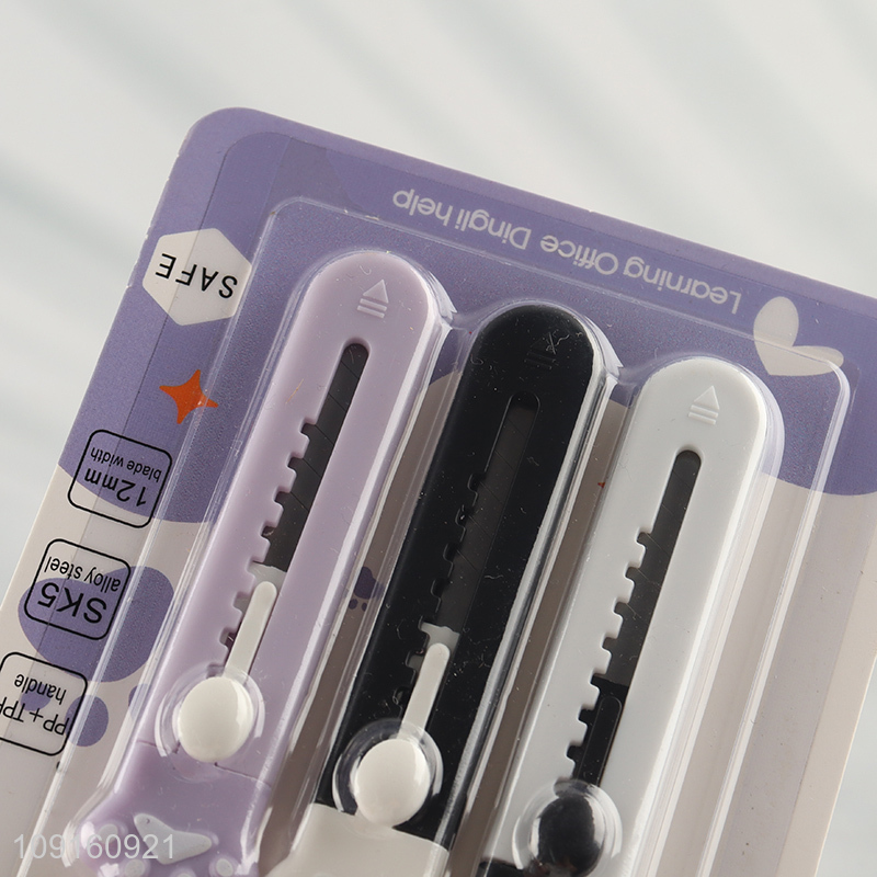 Hot products 3pcs students cute utility knife art knife set