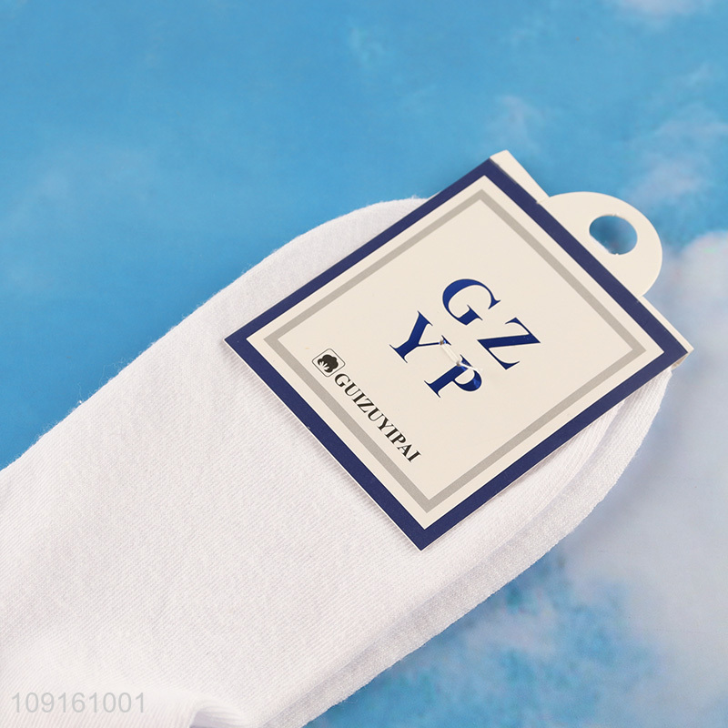 Best selling white cotton breathable antibacterial sports socks for women