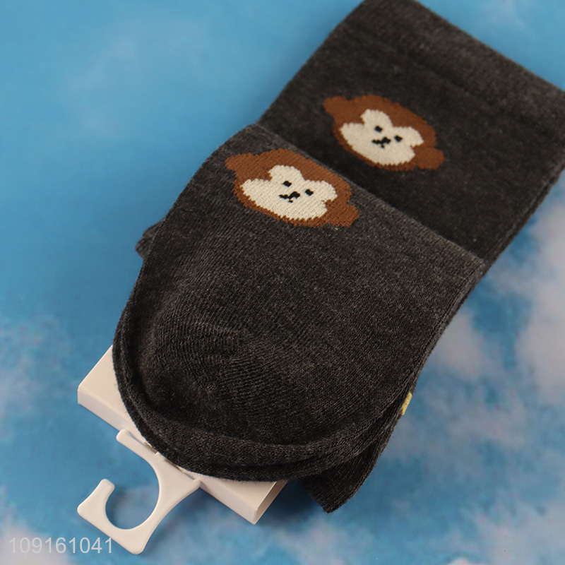 Hot items monkey printed skin-friendly cotton kids socks