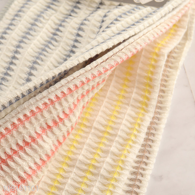 Hot selling square household water ripple bamboo cotton cleaning towel