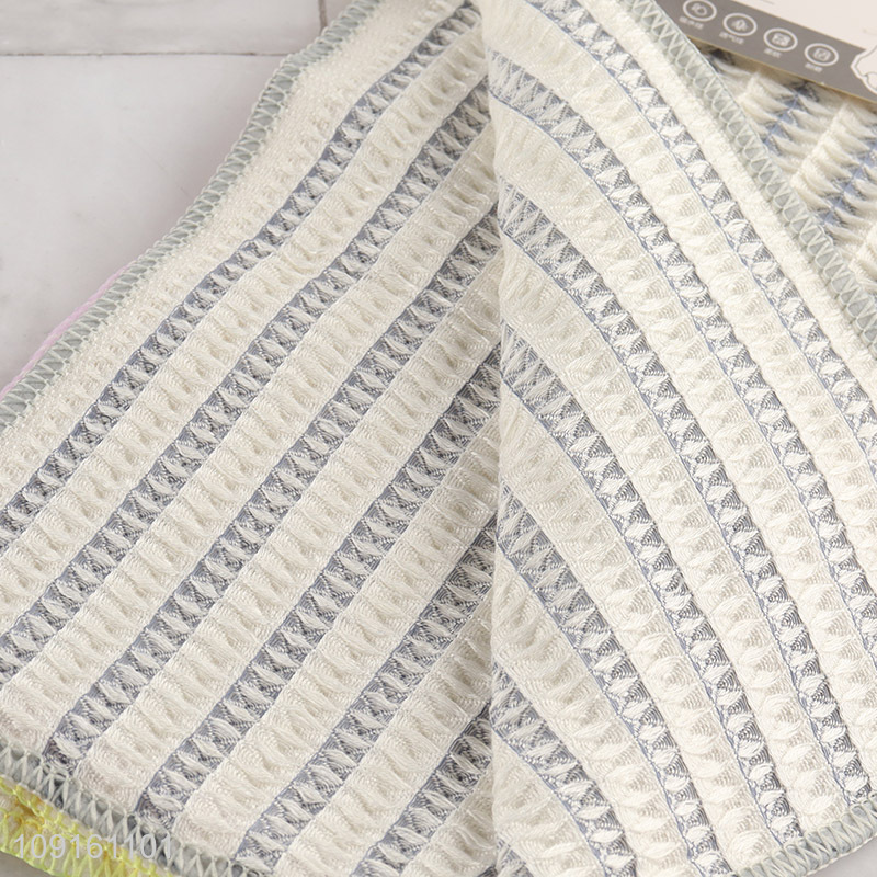 Hot selling square household water ripple bamboo cotton cleaning towel