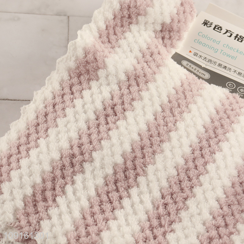 Good sale square home colored checkered cleaning towel