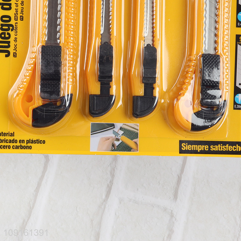 Factory Price 4PCS Heavy Duty Retractable Utility Knife Box Cutter for Paper
