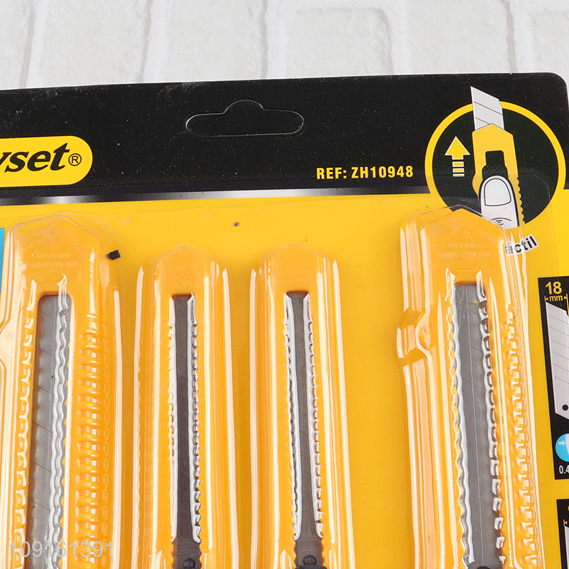 Factory Price 4PCS Heavy Duty Retractable Utility Knife Box Cutter for Paper