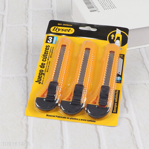 China Imports 3PCS Utility Knife Box Snap-Off Cutter for Carton Cardboard Paper