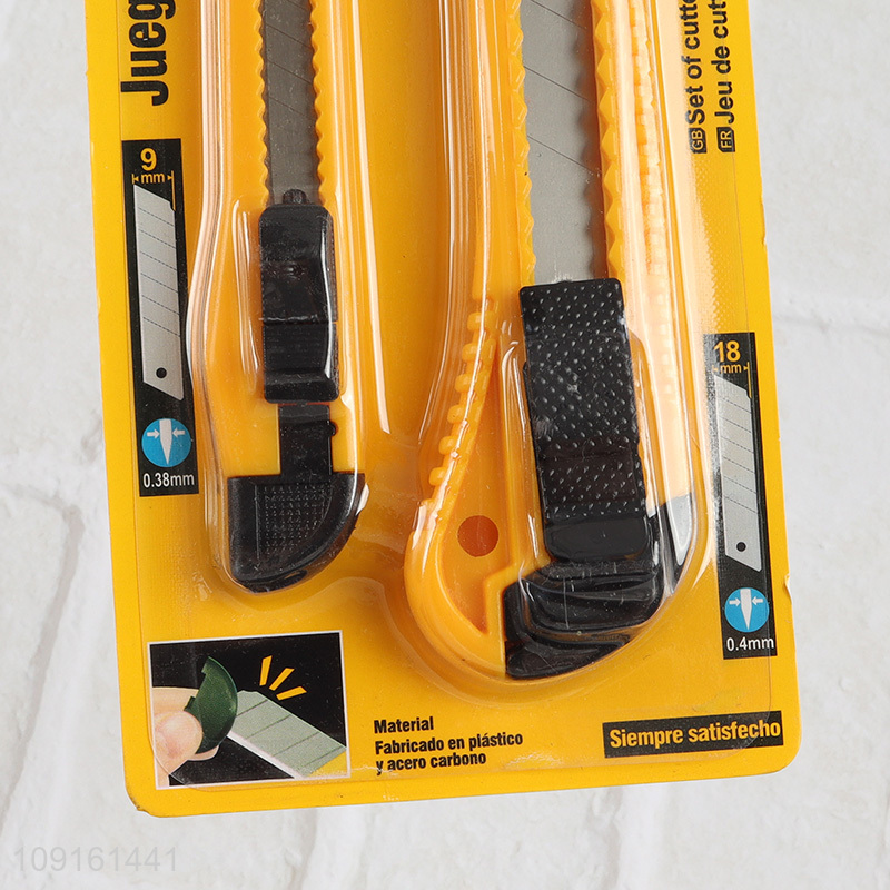 New Arrival 2PCS Heavy Duty Utility Knife Retractable Box Cutter Paper Knife