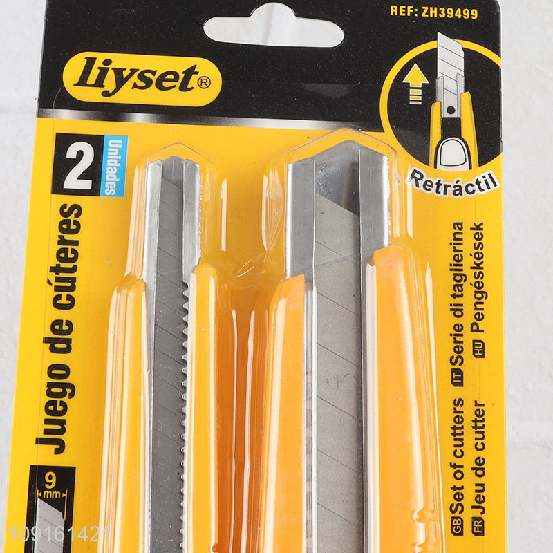 Wholesale 2PCS Heavy Duty Utility Knife Carbon Steel Retractable Box Cutter