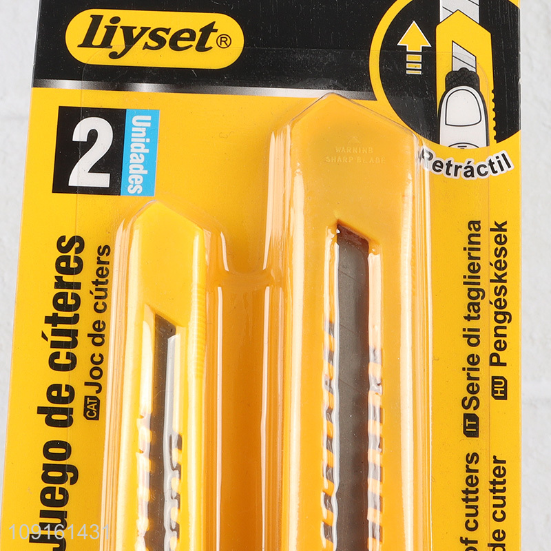 Good Quality 2PCS Retractable Utility Knife Box Cutter for Cardboard Foam Board