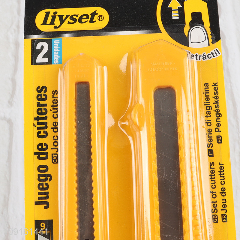 New Arrival 2PCS Heavy Duty Utility Knife Retractable Box Cutter Paper Knife