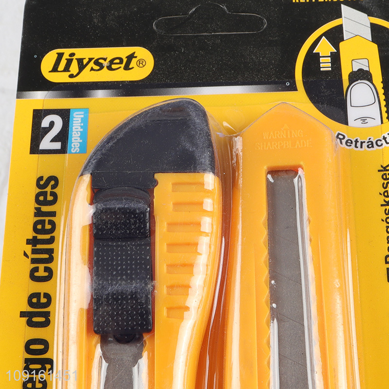 Hot Selling 2PCS Utility Knife Paper Knife Retractable Box Cutter for Carton
