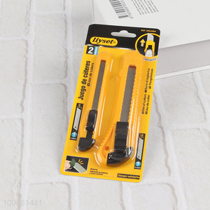 New Arrival 2PCS Heavy Duty Utility Knife Retractable Box Cutter Paper Knife