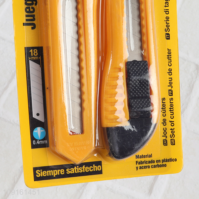 Hot Selling 2PCS Utility Knife Paper Knife Retractable Box Cutter for Carton