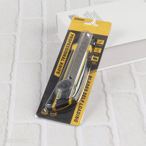 New Arrival Heavy Duty Utility Knife Carbon Steel Retractable Box Cutter