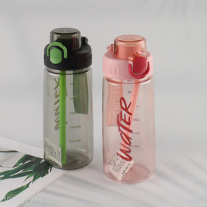 China wholesale multicolor 600ml plastic water bottle drinking bottle