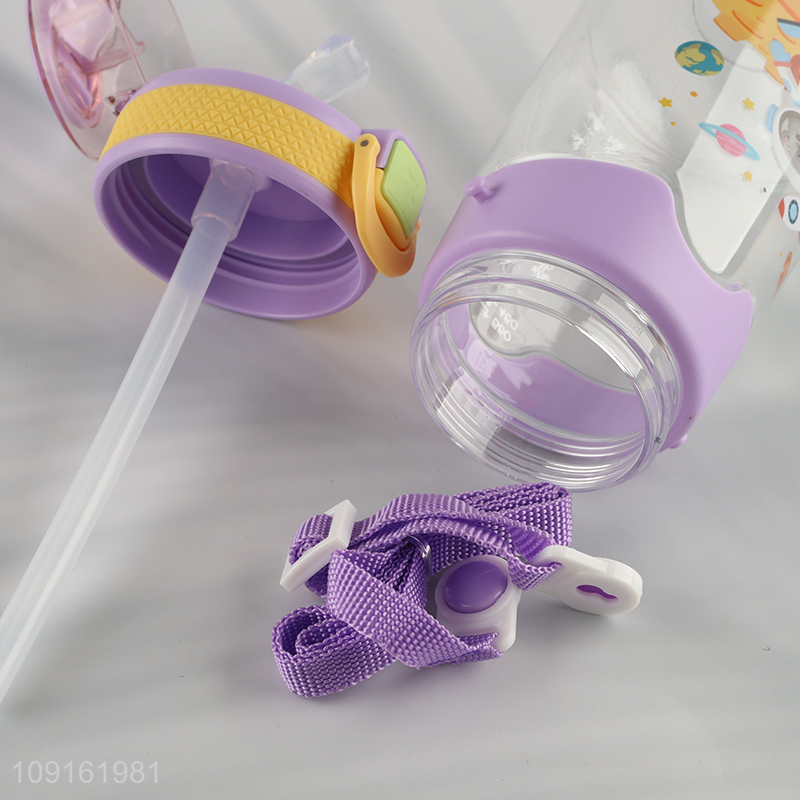 Best selling 550ml plastic water bottle drinking bottle with straw